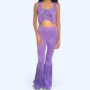 Purple Fringe Two-Piece Set